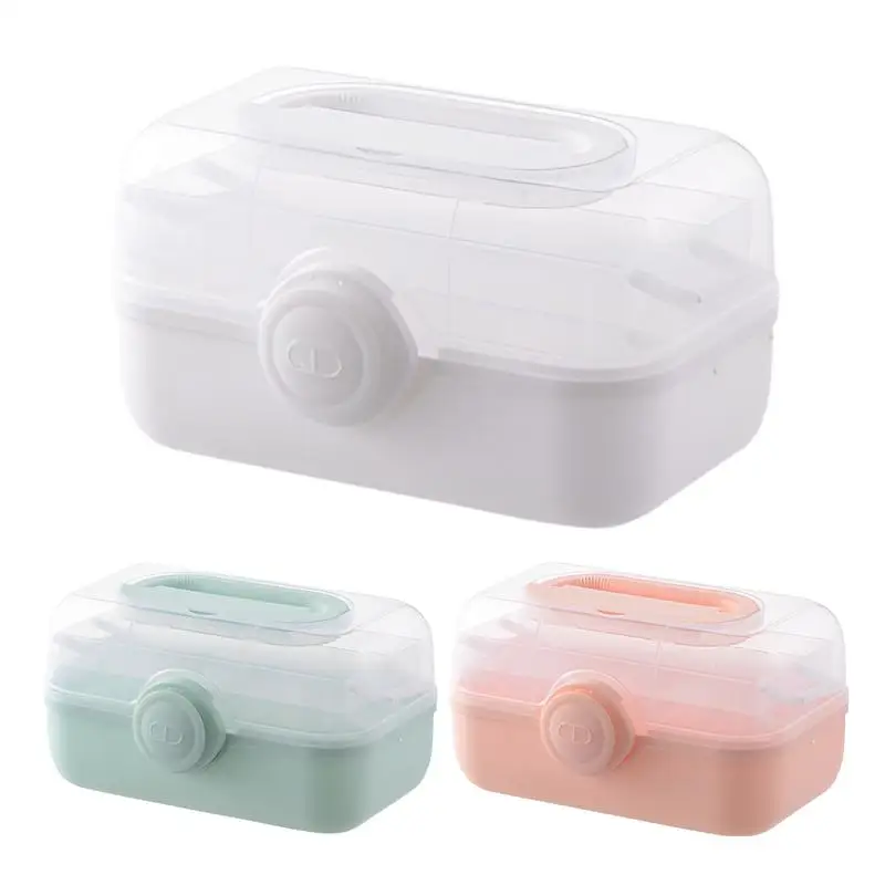 

Medicine Box Organizer portable Home medical Pill Jewelry storage Container 3 layer Multifunctional travel Cosmetic suitcase Bin