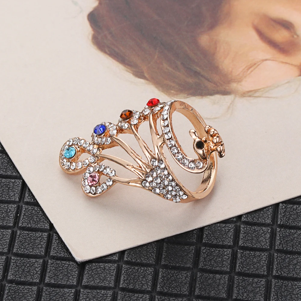 Knitting Loop Crochet Loop Knitting Accessories Peacock Shape Ring Finger Wear Thimble Yarn Guides