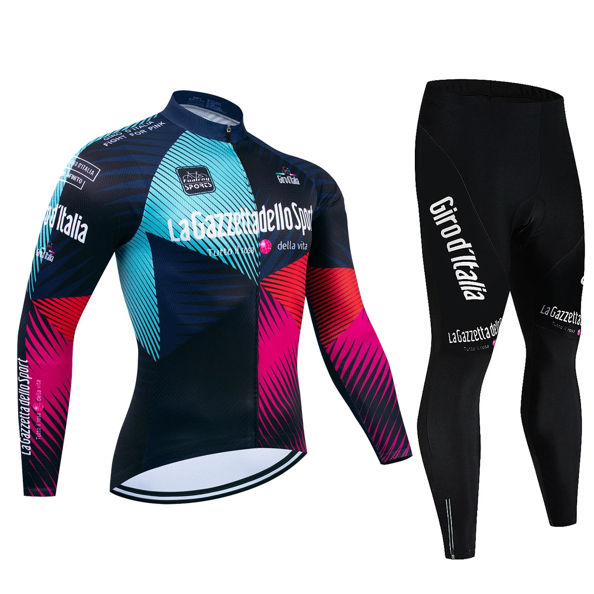 Tour De Italy D'ITALIA Radtrikot-Set, Premium-Anti-UV-Langarm-Downhill-Radanzug, Herbst, schnell trocknend, Pro-Rennuniform – Detail 4