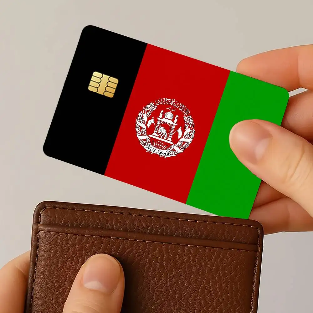Flag Afghan Afghanistan nation Credit Card Decorative Card Stickers Suitable For Bank Cards Metro Transit Anti-scratch Gift 4PCS view 3