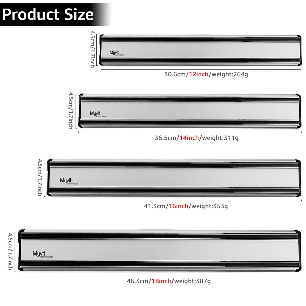 磁気ナイフホルダー,14インチ,バースタンド,キッチン用マグネット,ウォールブロック,アルミナイフ収納アクセサリー