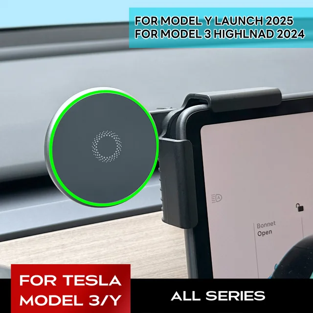 Uchwyt samochodowy na telefon z magnetyczną ładowarką bezprzewodową 15W kompatybilny z MagSafe do Tesla Model 3 Y HIGHLAND LAUNCH JUNIPER 2026 25