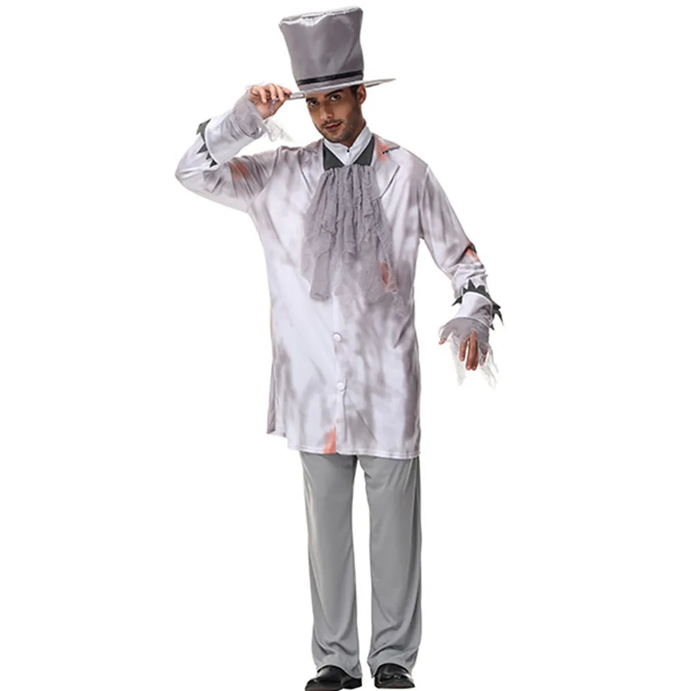 Uomini Halloween Bloody Walking Dead Costumes Adult Zombie spaventoso Cosplay Carnival Purim Parade Role Play Show Nightclub Party Dress