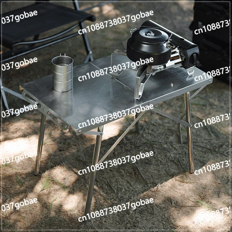 طاولة نزهة قابلة للطي للتخييم في الهواء الطلق من الفولاذ المقاوم للصدأ