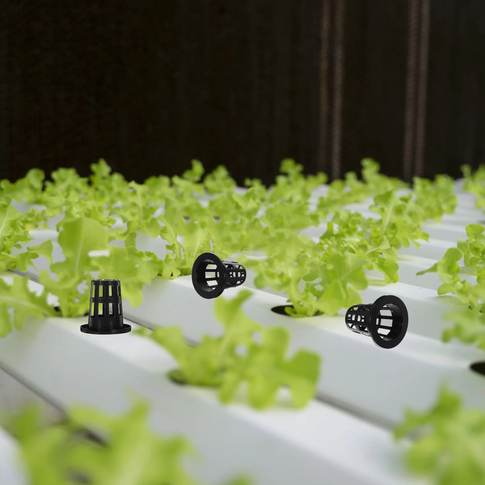 

50pcs Hydroponic Planting Baskets Net Cups for Balcony Gardening Plastic Nursery Pots Vegetables Fruits Flowers