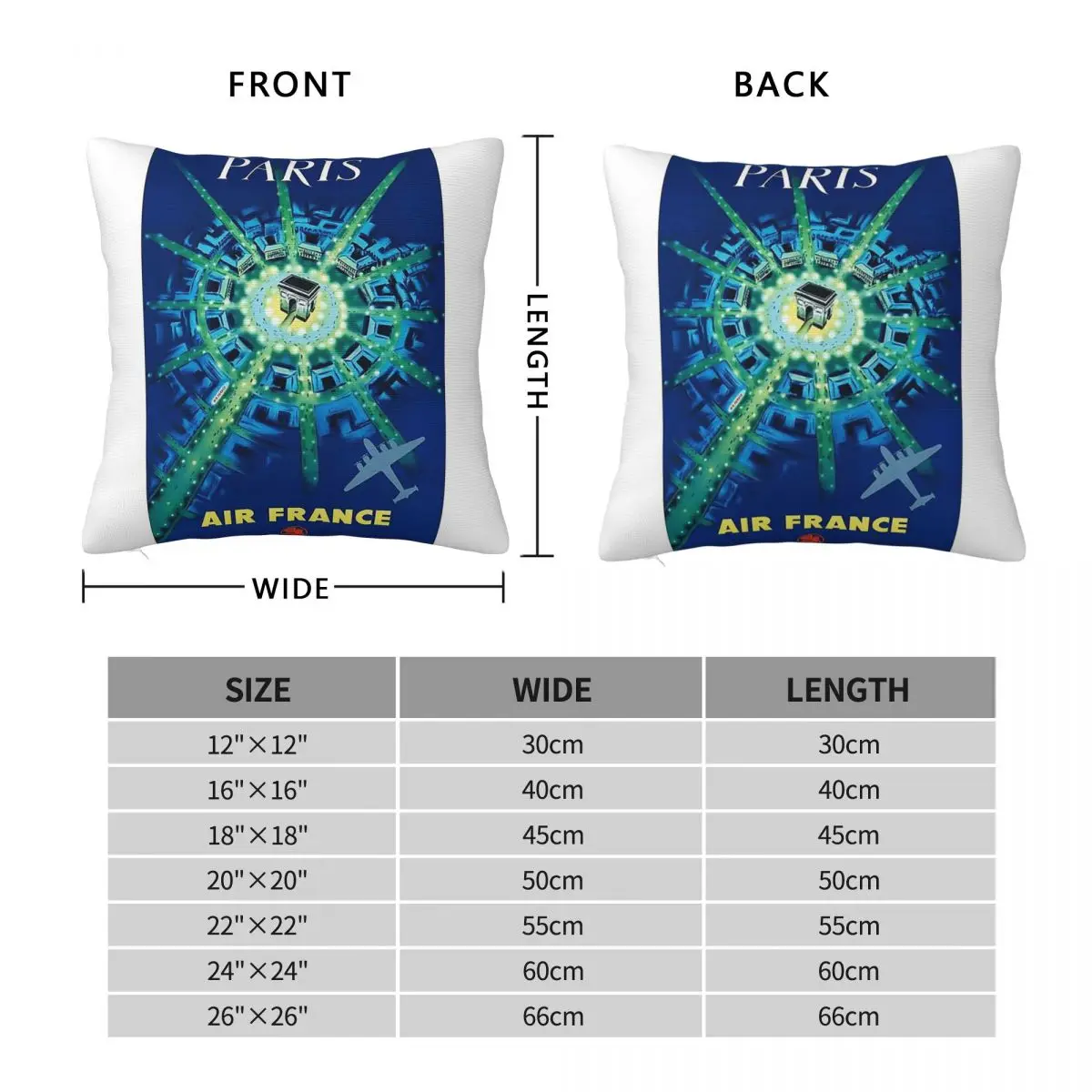 Air France Paris Arc De Triomphe Pillowcase Polyester Linen Velvet Printed Decorative Throw Pillow Case Sofa Seater Cover 18