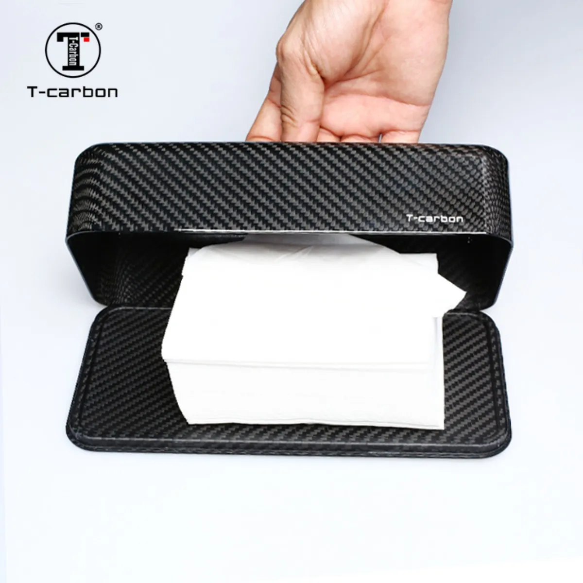 T-carbon Carbon Fiber Car interior Tissue Box  For Car Home Office