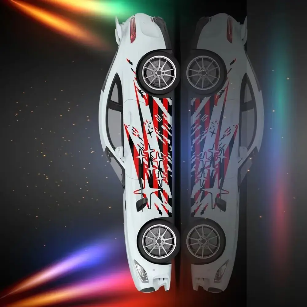 

Комплект Star Racing в полоску, боковая наклейка на автомобиль, виниловая самоклеящаяся бумага, аксессуары для автоспорта, наклейка, подходит для автомобиля, грузовика, внедорожника