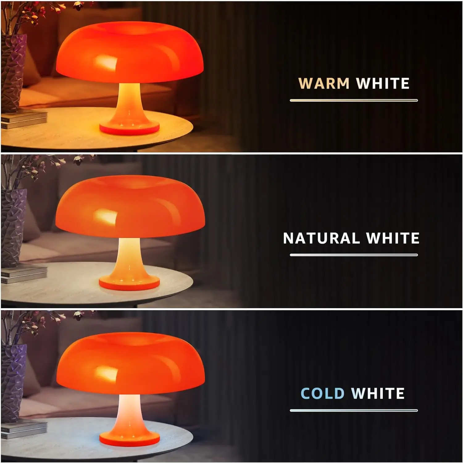 USB Led Mushroom Table Lamp 3-color Dimming for Hotel Bedroom Bedside Living Room Decoration Lighting Modern Minimalist Creative