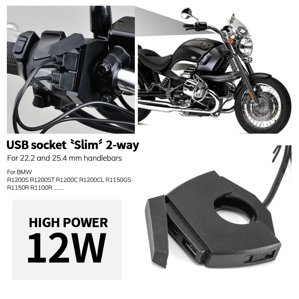 

For BMW R1200ST R1200CL R1150GS R1150RS R1100RS R1150RT R1100RT R1100GS HP2 R850RT R850GS Dual USB Charger Plug Socket Adapter