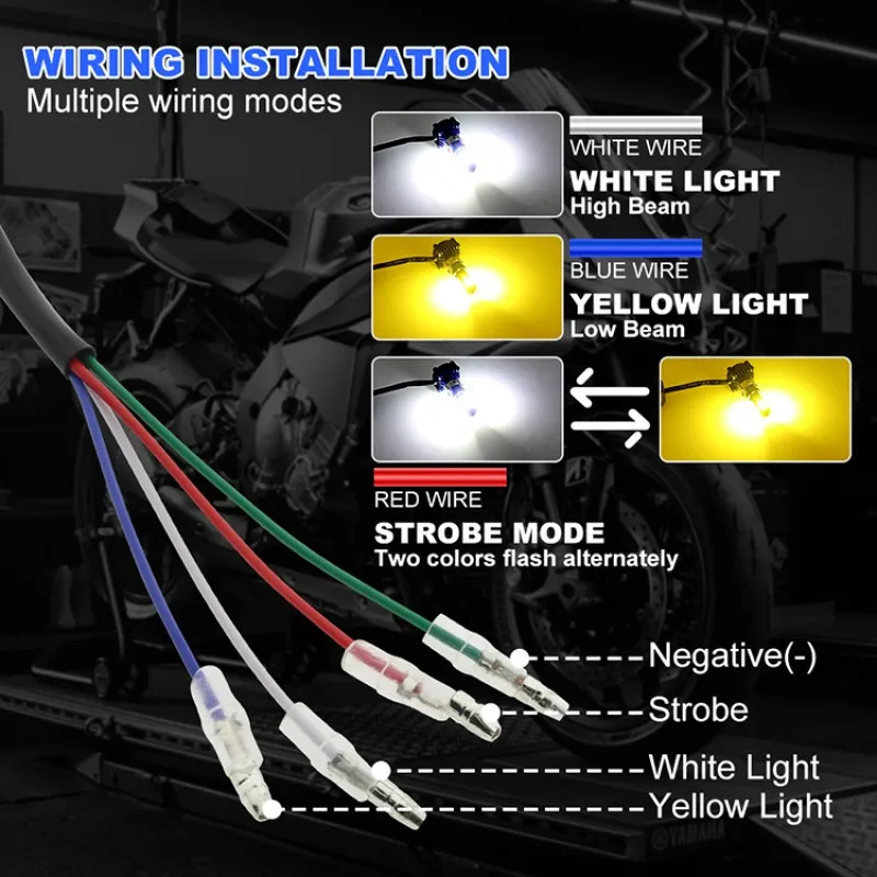 LEDモーターサイクルヘッドライト電球,h4,ba20d,h6m,40w,4400lm,超高輝度,ヘッドライト用,オートバイ用