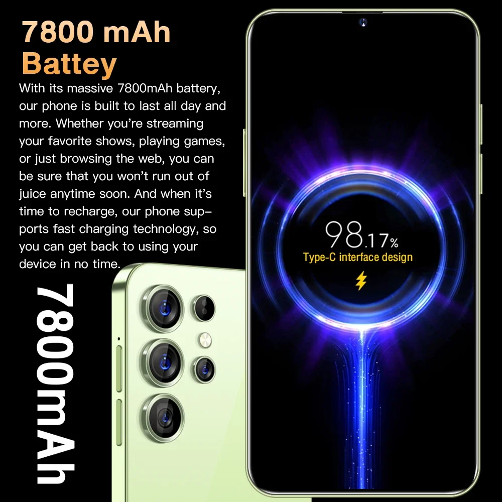s25 ultra Mobile Phones 7.3 HD Screen SmartPhone Original 22GB+2T 5G Dual Sim Celulares Android Unlocked 108MP 7800mAh S24 Ultra