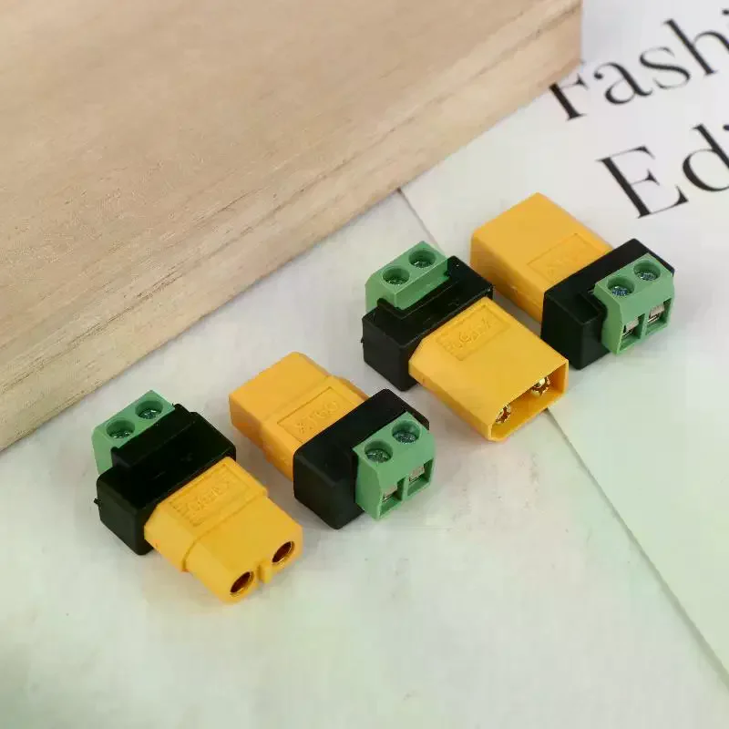 1Pcs XT60 Male Female To 2Pin Terminal Adapter Solderless Charging Connector For UAV Balance Charger Solar Panel Model Devices