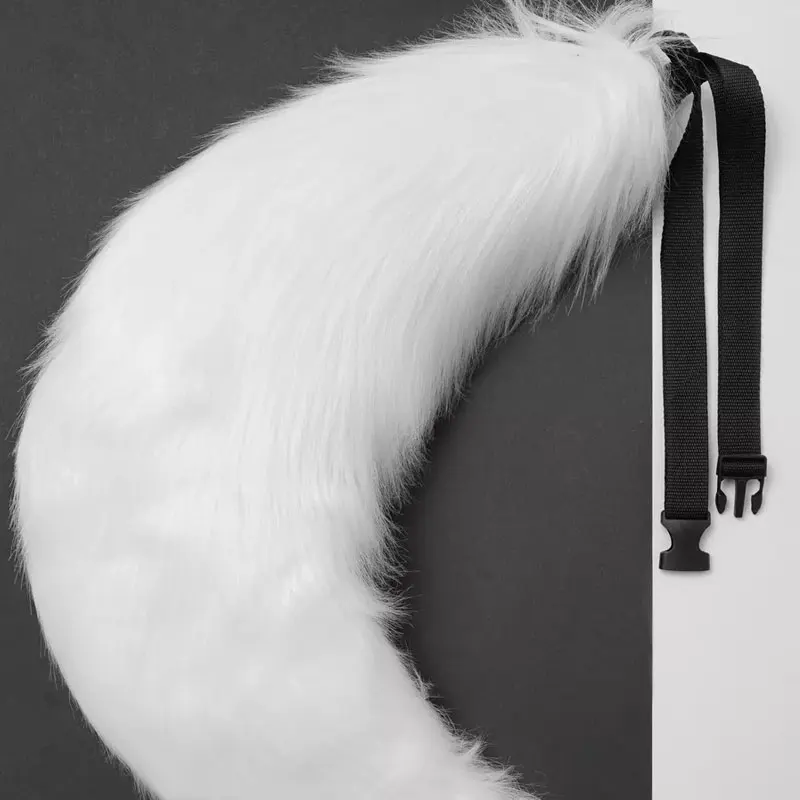 조절 가능한 벨트 귀여운 봉제 여우 꼬리 카와이 늑대 개 코스프레 액세서리 파티 70cm 털 꼬리 의상 소품 소녀 인조 모피 꼬리