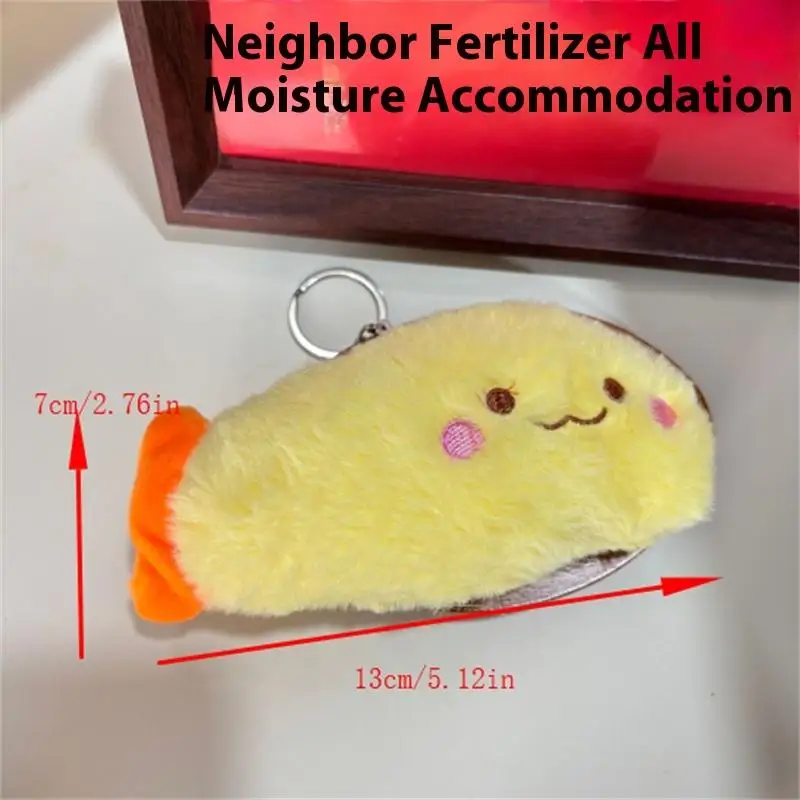 "Adorable porte-clés de poupée en peluche de crevettes et de poissons ; Parfait pour pendentif de sac, décoration de suspension de sac à dos