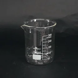 300ml Low Form Beaker Chemistry Laboratory Borosilicate Glass Transparent Beaker Thickened with spout