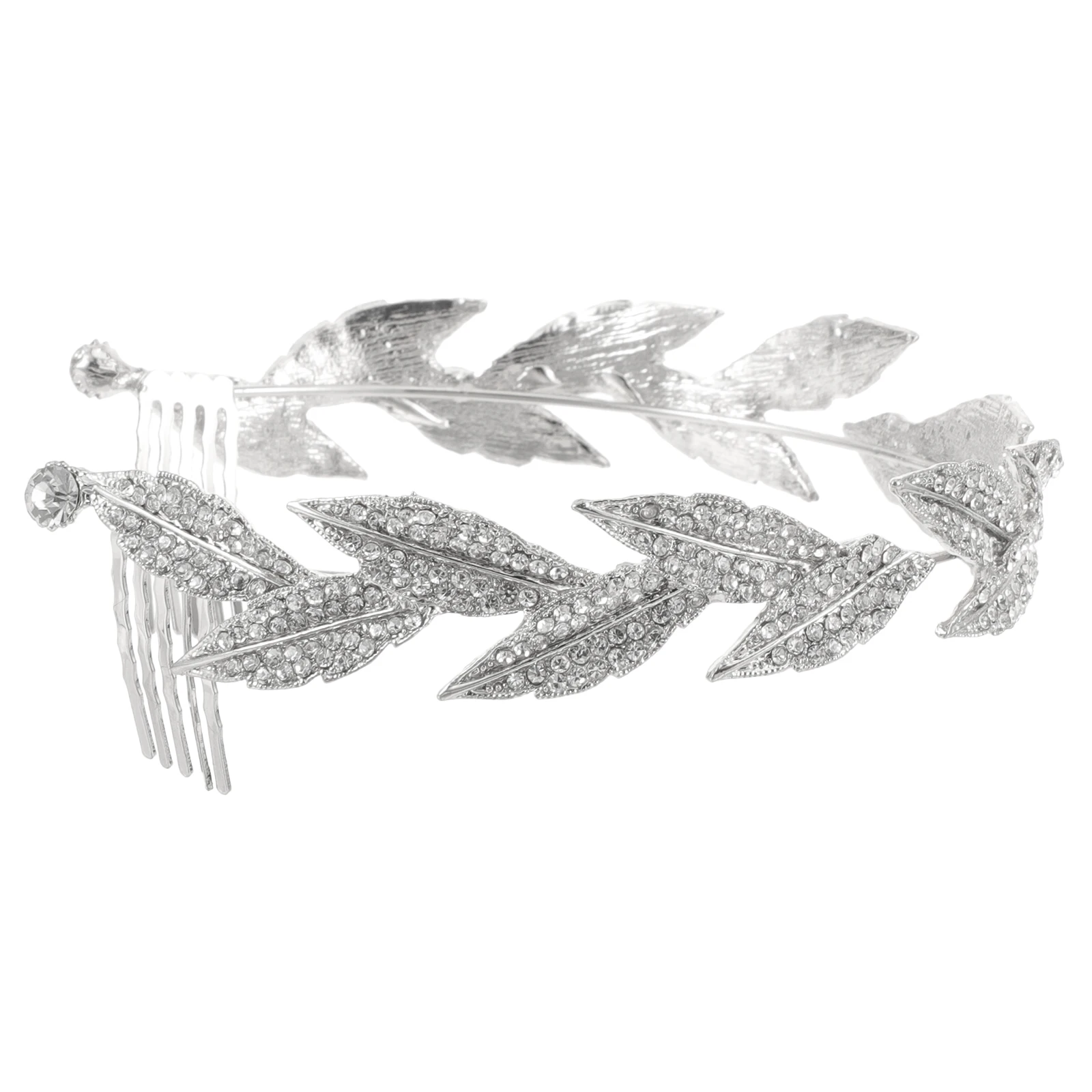 

Alloy Rhinestone Hair Comb Bride Headwear Silver Clip Wedding Party Accessories Lightweight Comfortable Size For