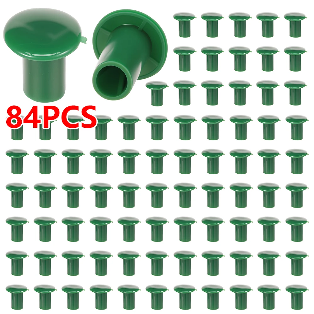 

84Pcs PVC Cane Topper Cap Scratch Resistant Bamboo Pole Protective Cover Mushroom Shape Cane Safety Cap Gardening Accessories