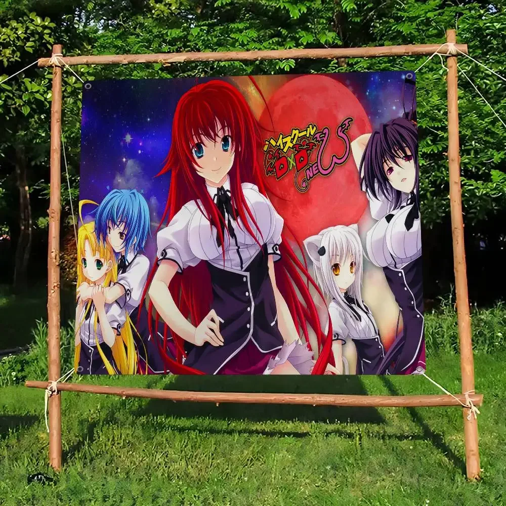 High School D×D Sexy Anime Cartoon Flag Art Science Fiction Room Home Decor Wall Hanging Home Decor Banner