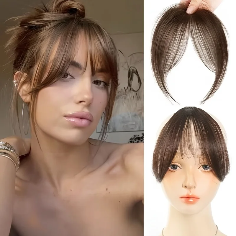 Synthetic curved artificial bangs are suitable for daily app