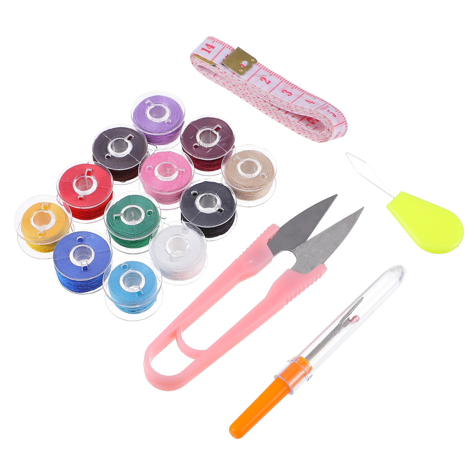 

Plastic Threads 12 Color Sewing Accessories Toolkit Portable Household Props Flexible Rule Needle Threading Faster