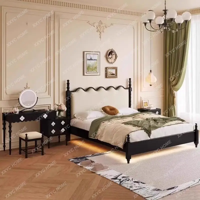 A retro solid wood dresser chest integrated bedroom modern simple small apartment retractable medieval makeup table