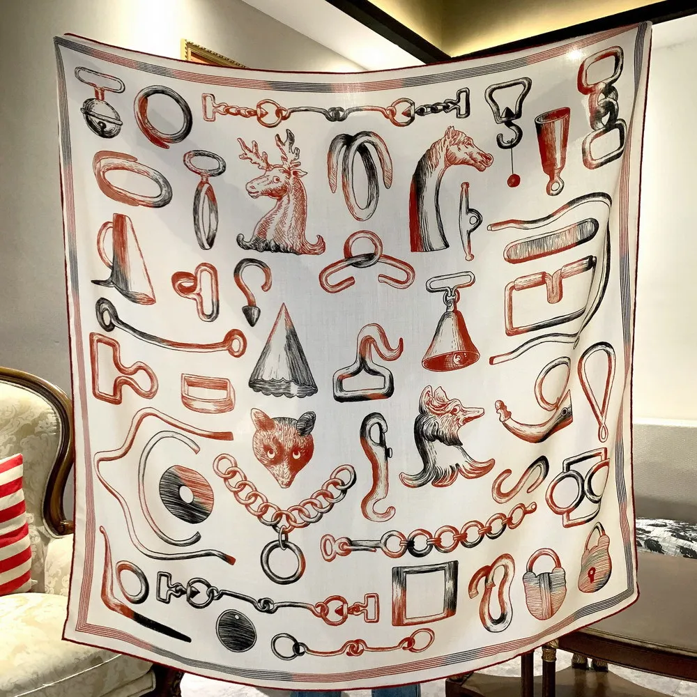 

Winter Scarfs Luxury Designer Women Silk Wool Scarves Wraps Large Bandanas Stole écharpe Cachemire 135CM