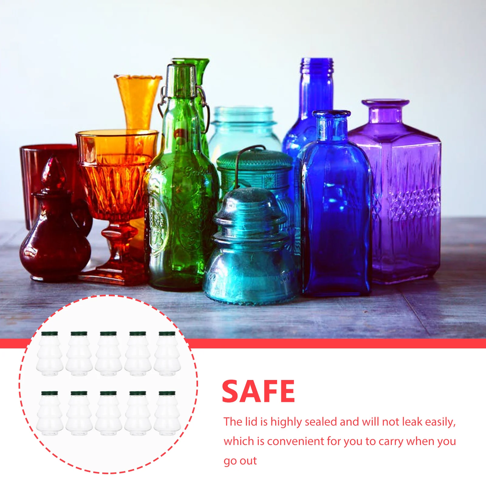 

10pcs Sealing Water Leakproof Milk Tea Portable Juice Storage Food Grade Plastic Beverage Containers Airtight Packaging Bottles