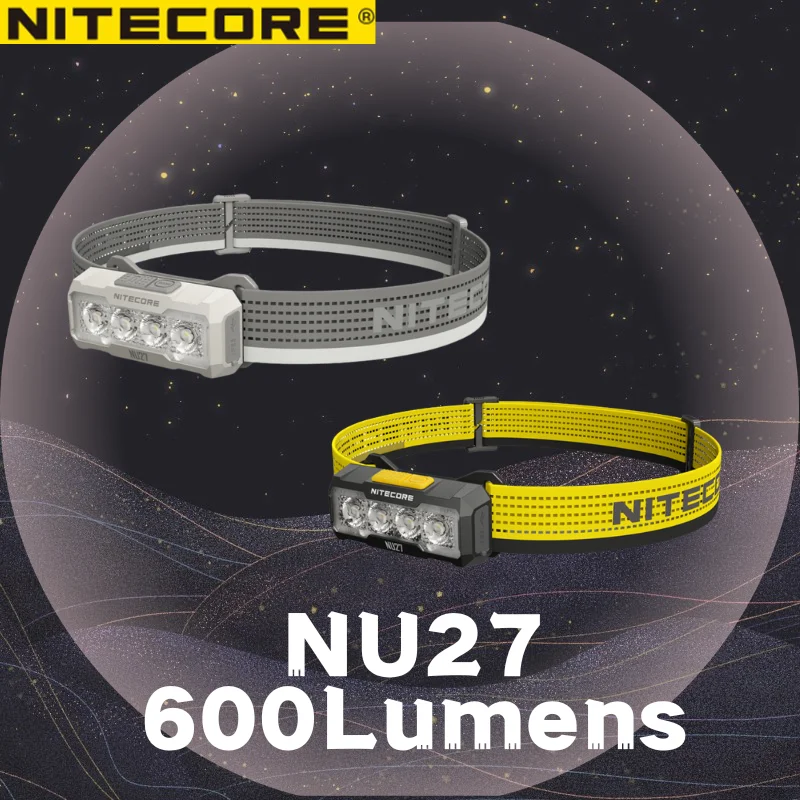 NITECORE NU27 Rechargeable Headlamp 600Lumens Dual-Core MCT UHE LEDS Ultra Lightweight Waterproof Runing Headlight