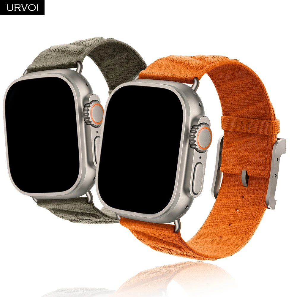 

Ремешок URVOI для Apple Watch Ultra 3 2, спортивный браслет En Mer с рисунком океанских волн, полиамидная пряжка, женский браслет 45 46 49 мм