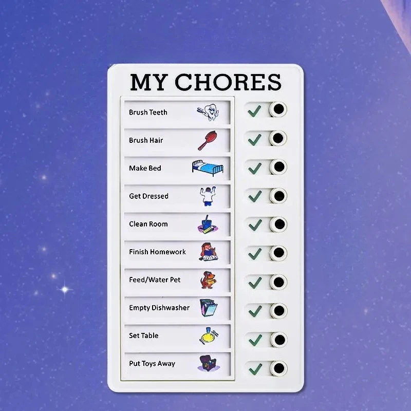 1pc Kids To Do List Chore Chart, Slide Knob Checklist for Children's Daily Routine, Visual Schedule Board for Toddlers, Educatio