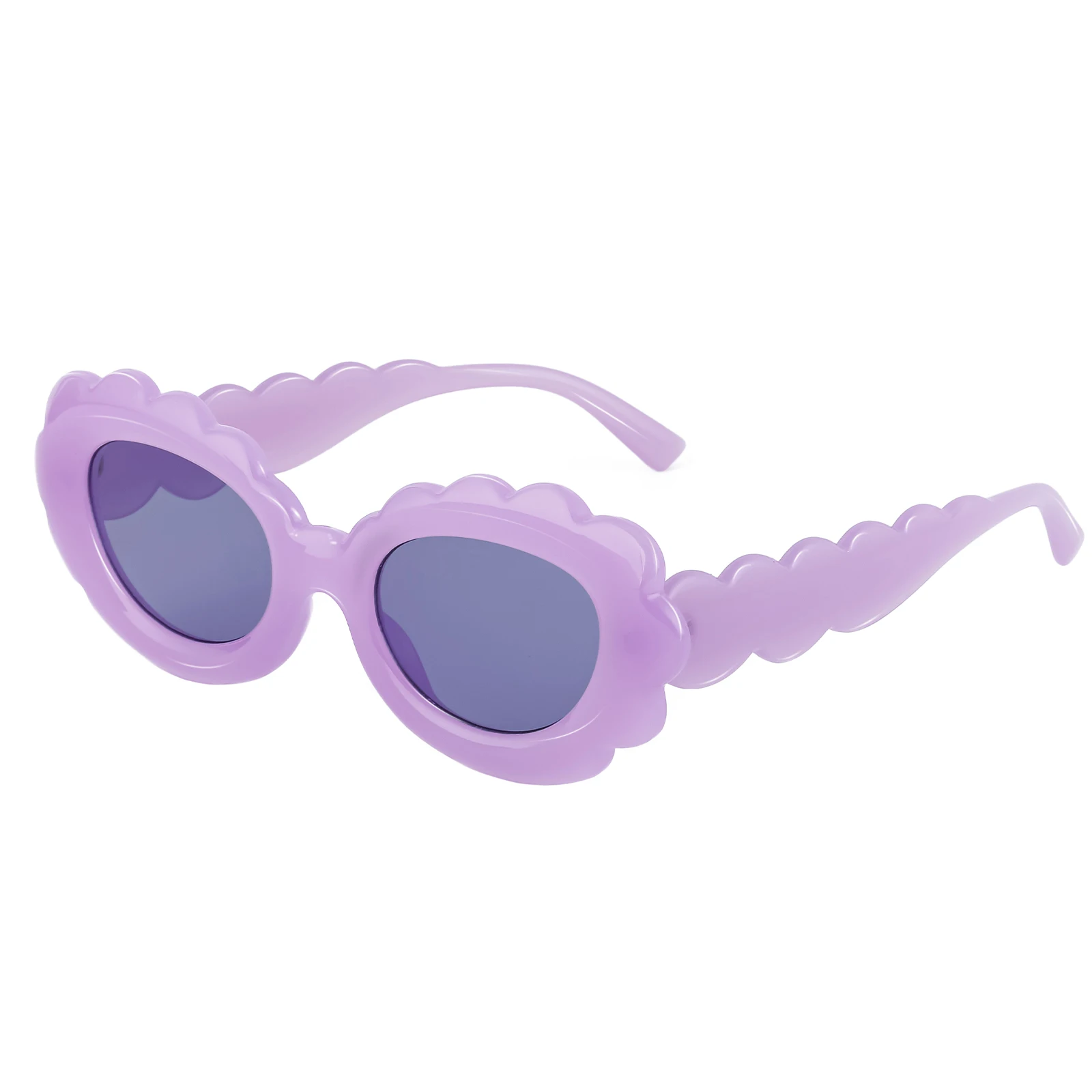 

Trendy Oval Flower Frame Sunglasses for Women Unique Colorful Cloud Shaped Frames Cute Party Eyewear