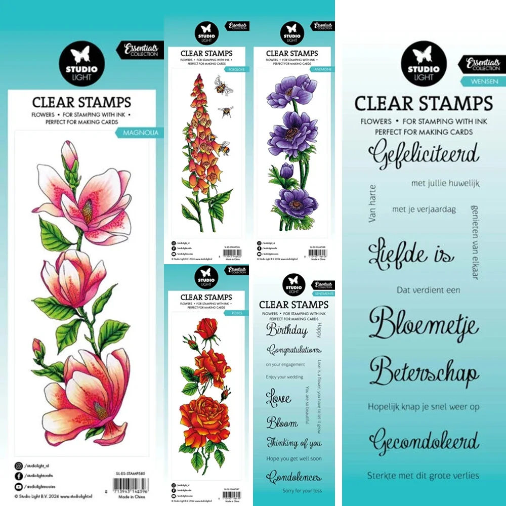 Flowers stamps for cardmaking clear silicone for DIY scrapbooking craft supplies photo album card making 2024 new