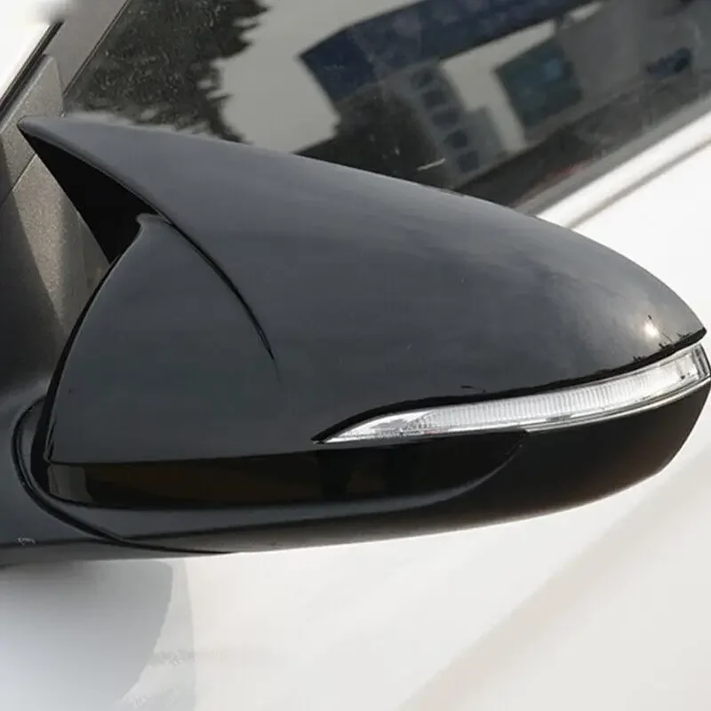 Rear View Mirror Cover For Hyundai Accent Solaris I30 2017-2022 OX Horn Rearview Car Caps Shell Trim Carbon Fiber Look Exterior