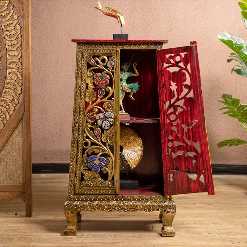 South East Asia style furniture Thai solid wood foyer cabinet, hallway cabinet, living room dining room decorative cabinet, lock