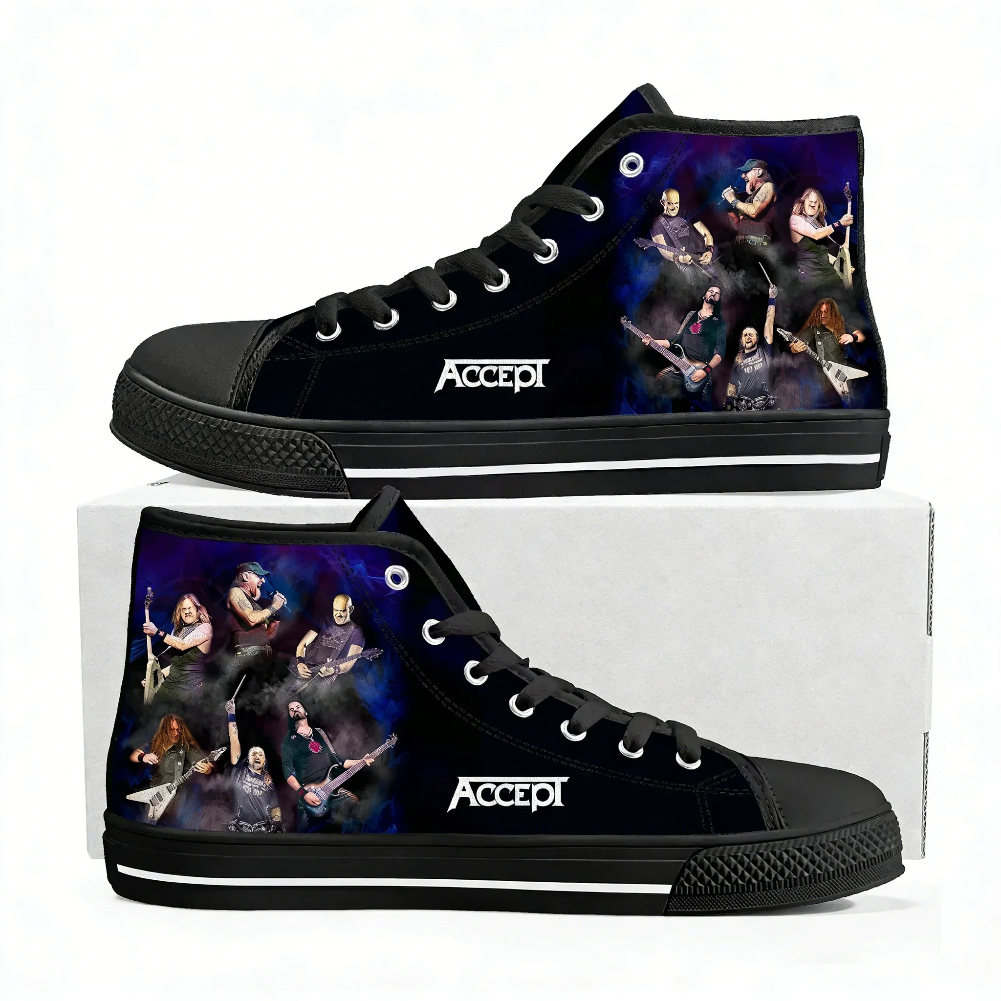 

Кеды Accept Band High Top: Мужские, женские, подростковые, высококачественные, трендовые, холщовые, на заказ, модные, повседневные, парные