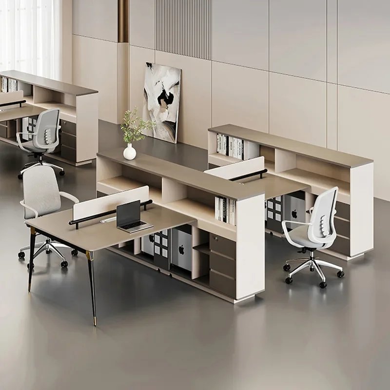Employee office desk and chair combination, financial workstation, office screen booth, double-sided opposite
