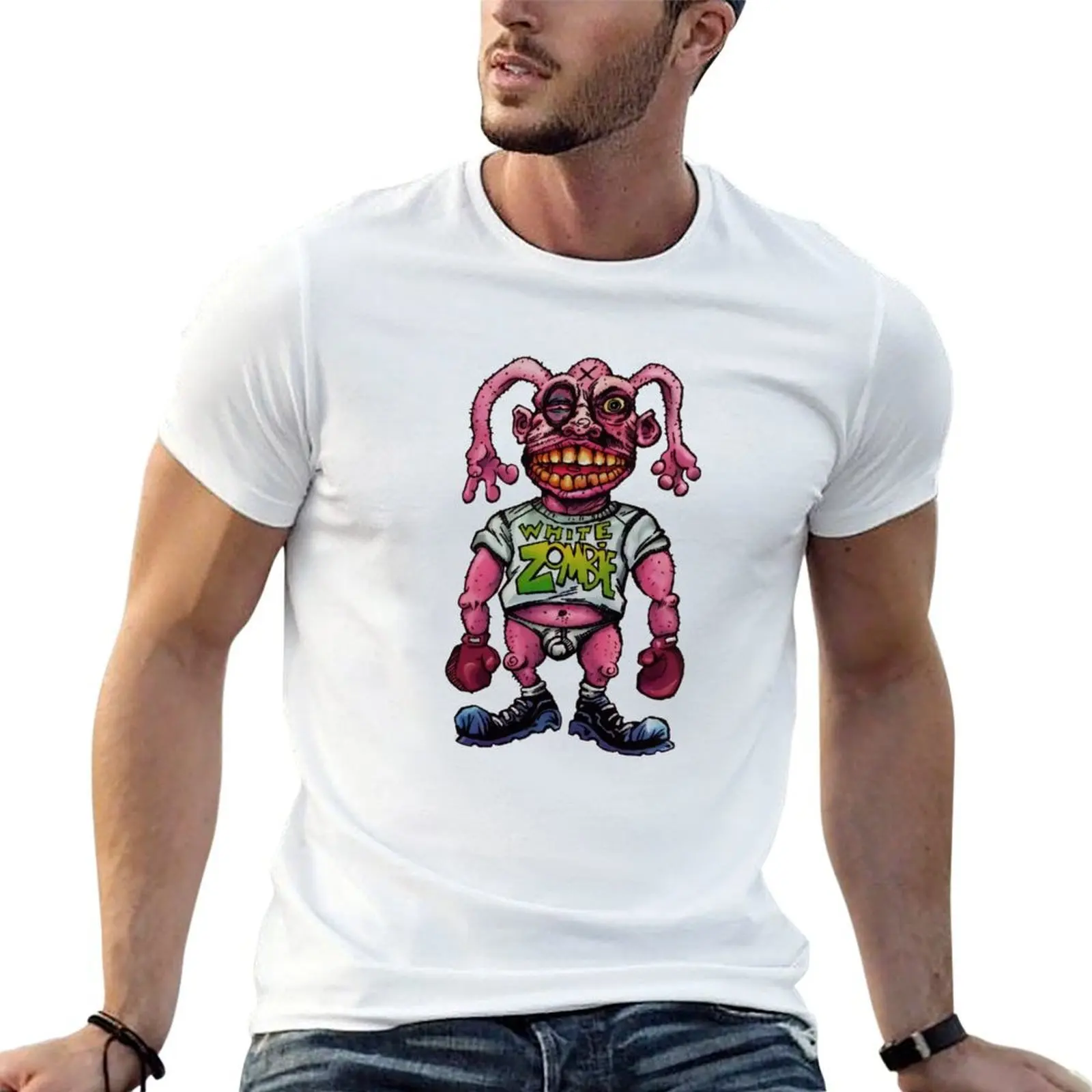 White Zombie Astro Creep Guy T-Shirt Holiday Party T-Shirt for Men