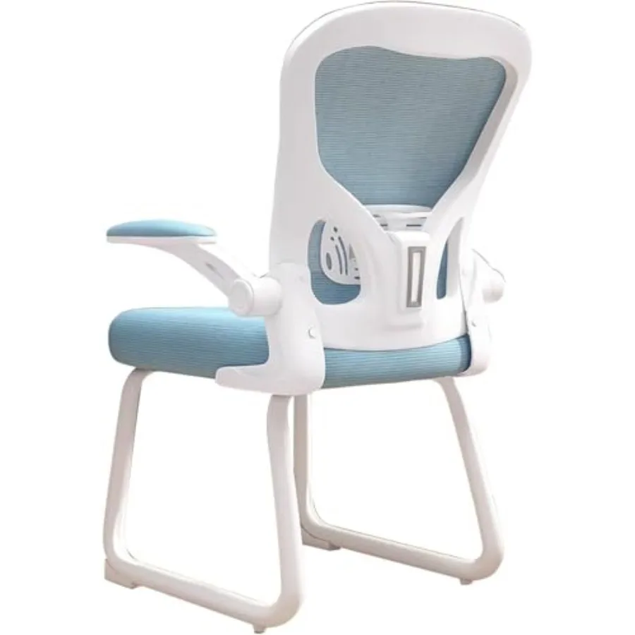 

Ergonomic Breathable Mesh Office Chair Without Wheels, Adjustable Flip-up Arms, Ideal for Conference Rooms, Libraries, Laborato