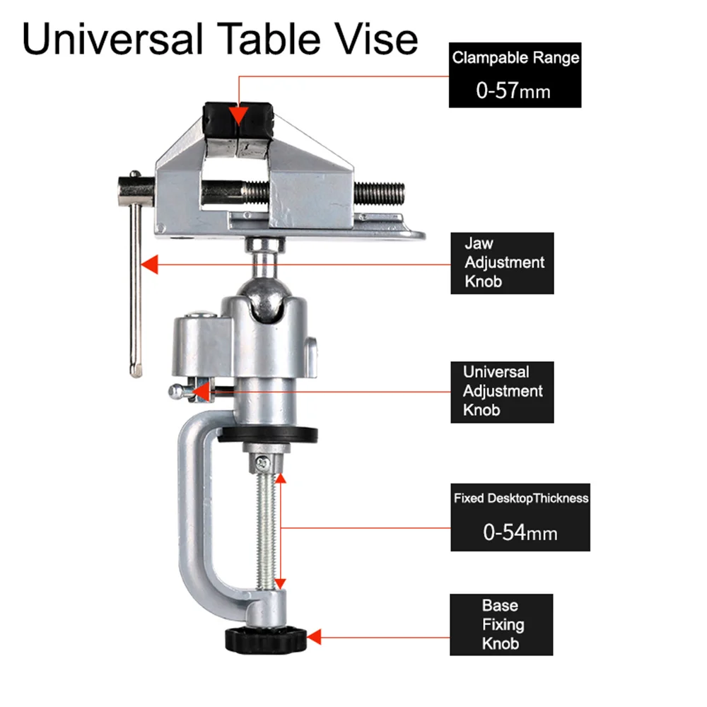 Multifunctional Table Vise Bench Clamp Bracket 360° Clamp Table Electric Grinder Holder Drill Dremel Fixed Shelf Rotary Tool