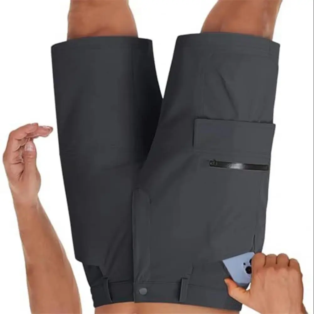 

Мужские спортивные шорты-карго с несколькими карманами, однотонные, широкие, для активного отдыха и путешествий, летние повседневные, быстросохнущие