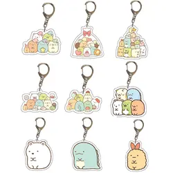 Kawaii Anime Sumikko Gurashi Corner Bio portachiavi per donna uomo portachiavi per auto in acrilico portachiavi originali regalo per accessori per ragazza