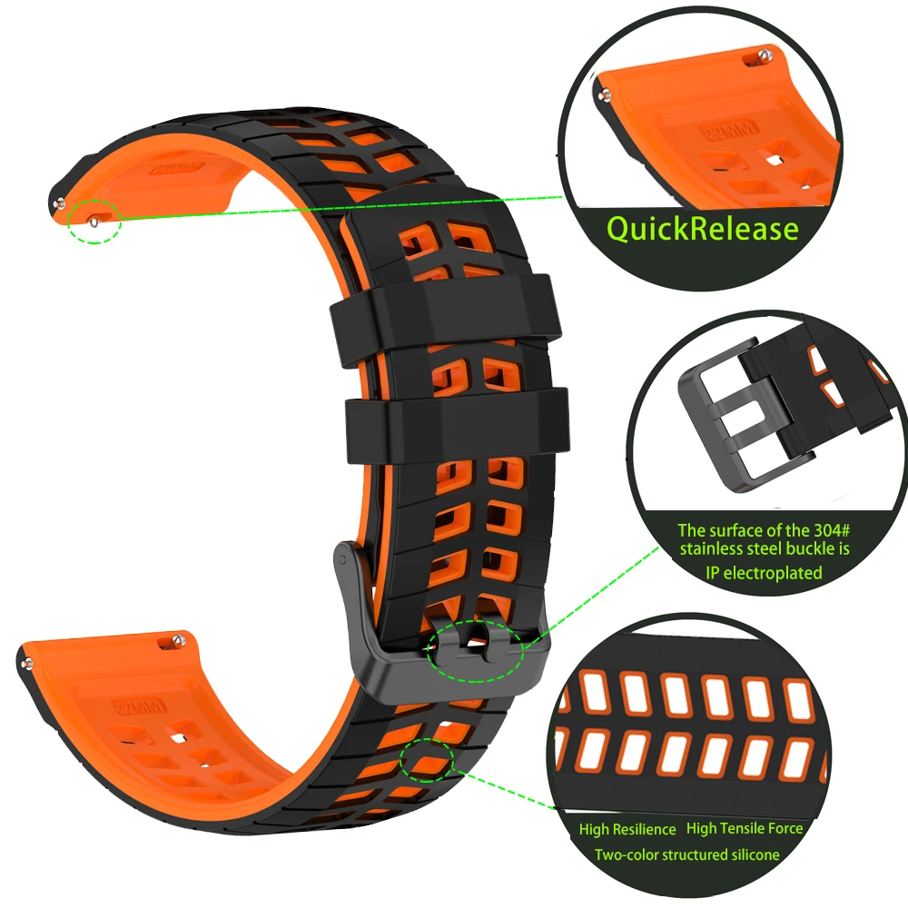 22 مللي متر استبدال حزام ساعة اليد ل Garmin Venu 4 3 2 45 مللي متر Forerunner 570 47 مللي متر 265 255 الموسيقى حزام الساعات Vivoactive 4 المطاط سوار