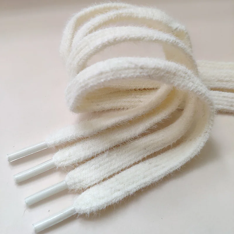 1 Paar 8 mm weiße, schwarze, haarige, weiche Schnürsenkel, 120/140 cm, runde High-Top-Low-Top-Schnürsenkel aus Segeltuch, Zubehör – Detail 8