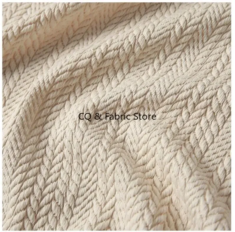 Thick Rice Pattern Woven Jacquard Fabric for DIY Bags Pillows Sofa Upholstery Home Textile Decor By The Yard