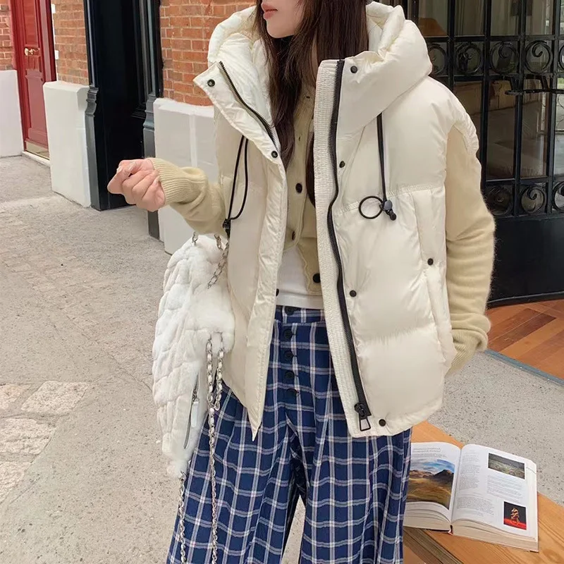 

Women Hooded Duck Down Vest Winter Fashion Sleeveless Puffer Jacket Duck Feather Waistcoats Woman chaqueta de mujer VT-358