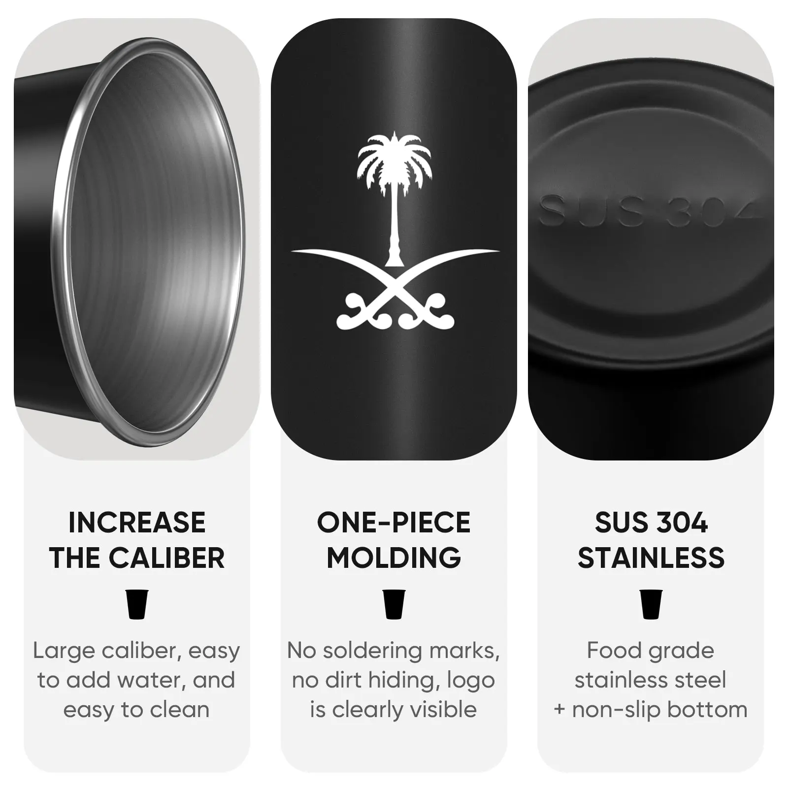 350ML Coffee Mug National Emblem of Saudi Arabia Logo Stainless Steel Water Cup Outdoor Camping Beer Mug for Party Birthday Gift