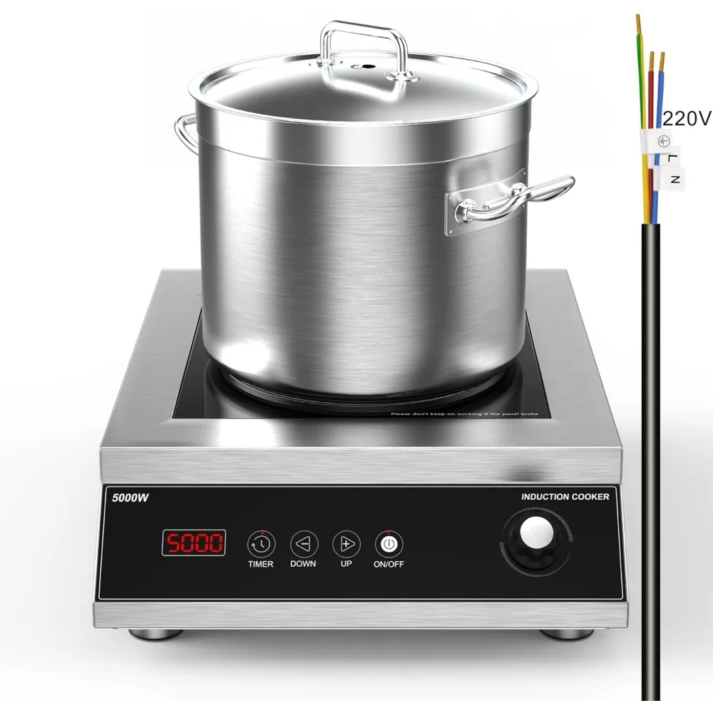 

Commercial Induction Cooktop,Professional Induction Cooktop, 5000W Hot Plate with LCD Touch,Auto-Shut-Off