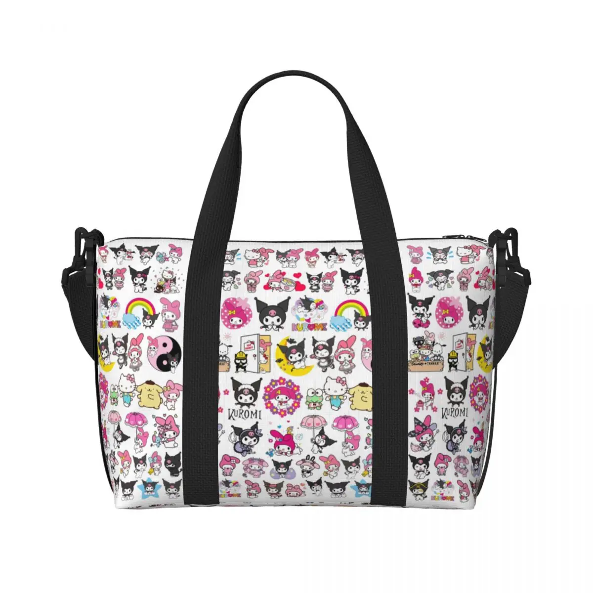 

Custom My Melody Beach Tote Bag Women Extra Large Gym Carry On Cute Cartoon Travel Shopping Bags