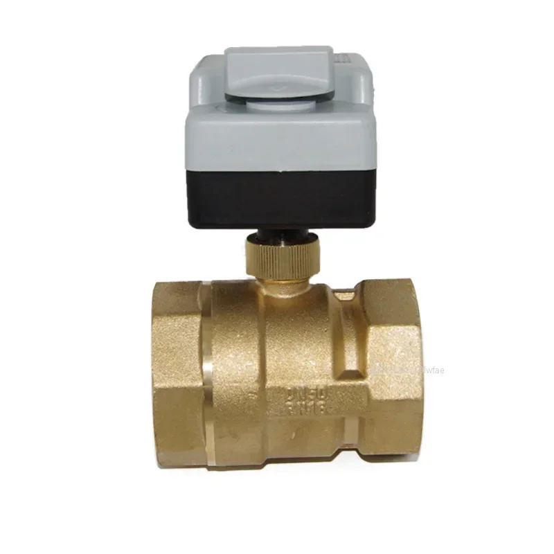 Brass Motorized Ball Valve 3-Wire Two Control Electric Actuator AC220V 3 Ways /2 Way DN15 DN20 DN25 DN32 DN40 with Manual Switch